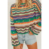 Colorful Chunky Crochet Sweaters women knitted sweater jumper winter fashion SWEATER pullover hollow out sweater